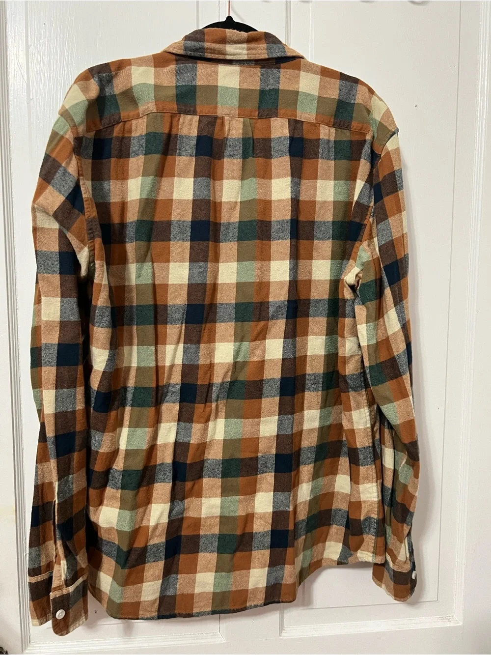 J. Crew Men's Brown, Navy & Cream Plaid Button-Down Shirt